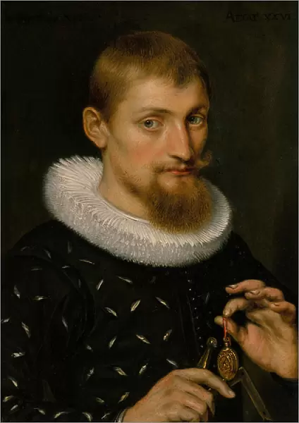 Portrait of a Man, Possibly an Architect or Geographer, 1597 (oil on copper)