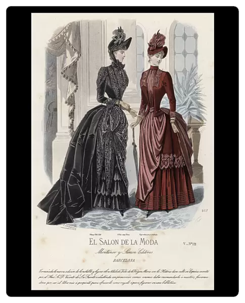 French fashion plate, late 19th century (coloured engraving)