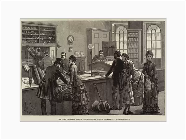The Lost Property Office, Metropolitan Police Department, Scotland-Yard (engraving)