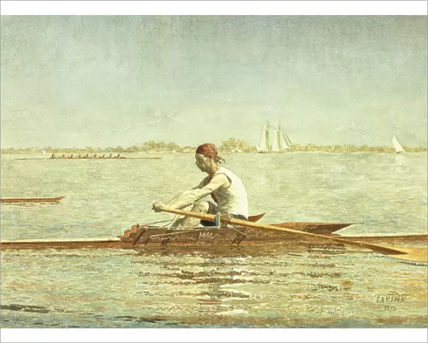 John Biglin in a Single Scull, 1873 (watercolour on paper)