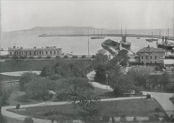 Kingstown, General View of the Harbour (b  /  w photo)