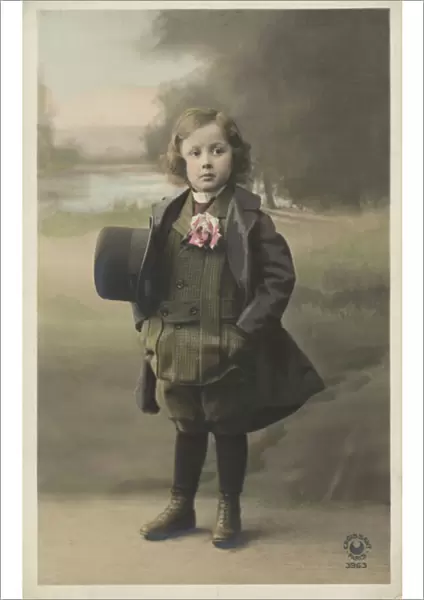 Formally dressed boy (colour photo)