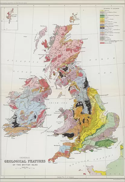 General geological features of the British Isles (colour litho)