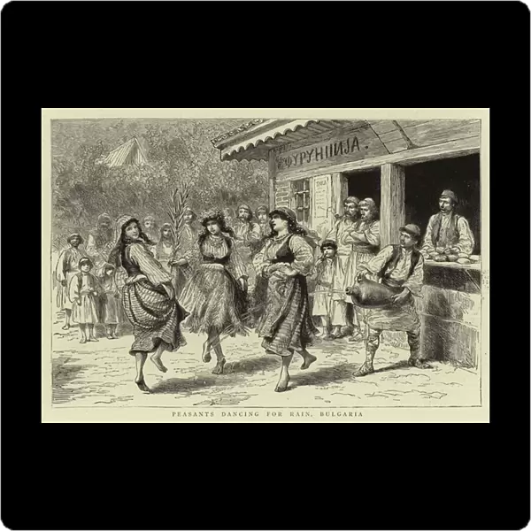Peasants dancing for Rain, Bulgaria (engraving)