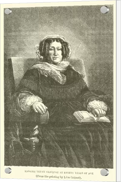 Madame Veuve Clicquot at Eighty Years of Age, (From the painting by Leon Coignet) (engraving)