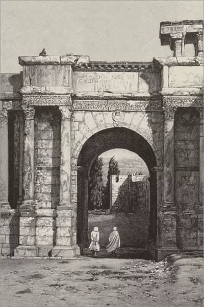Roman Arch of Caracalla, Tebessa (Thebeste), Algeria (engraving)