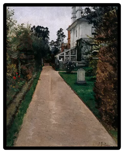 View of the garden at 17 Grove End Road, 1874-82 (oil on canvas)
