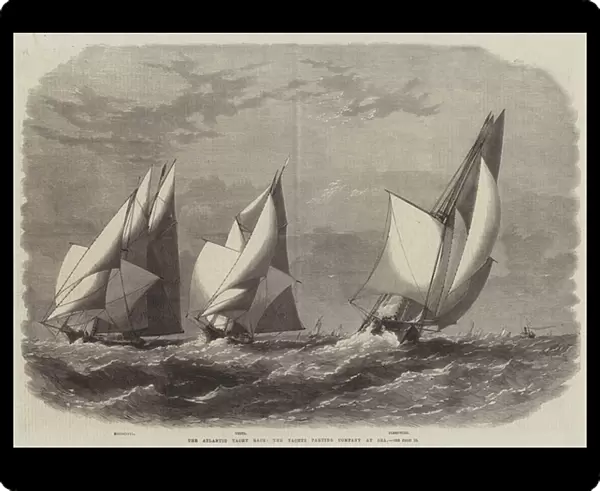 The Atlantic Yacht Race, the Yachts parting Company at Sea (engraving)