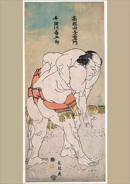 Les lutteurs sumo Takaneyama Yoichiemon and Sendagawa Kichigoro - The Sumo Wrestlers