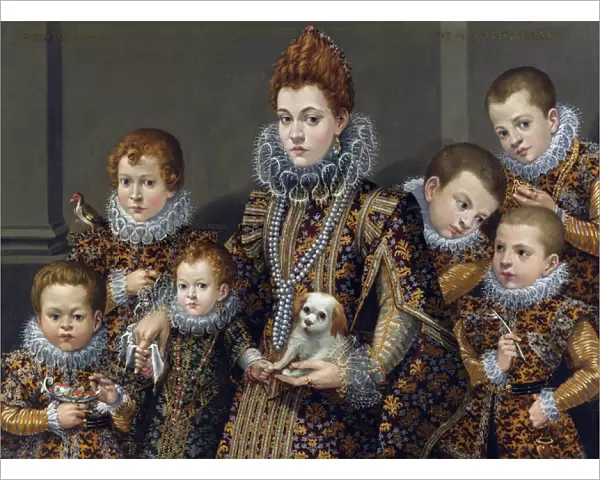 Portrait of Bianca degli Utili Maselli with her six children, c. 1605 (Oil on canvas)