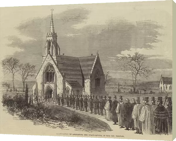 Consecration of Marylebone New Burial-Ground, at East End, Finchley (engraving)