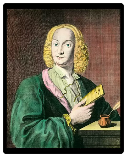 Portrait of Antonio Vivaldi (1678-1741), Italian composer. Engraving of the 18th century