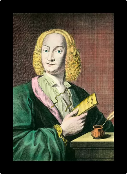 Portrait of Antonio Vivaldi (1678-1741), Italian composer. Engraving of the 18th century