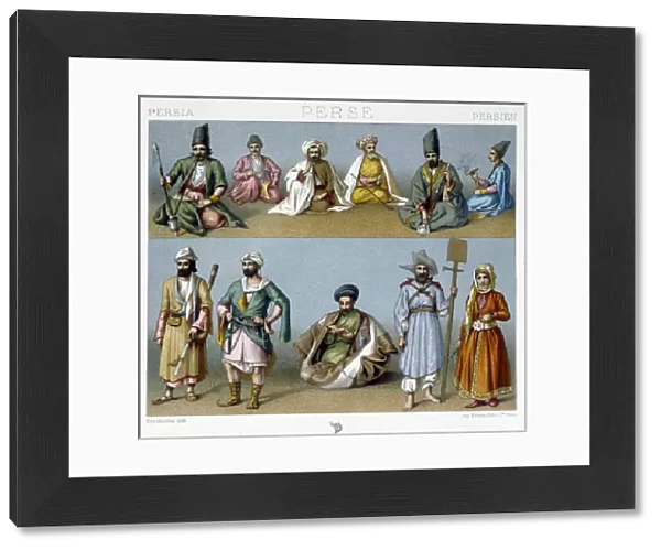 Persian Costumes - in 'The historical costume'by Racinet, 1876
