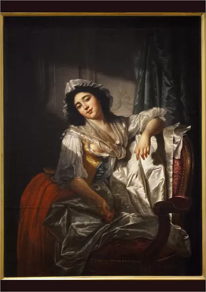 Portrait of Madame Sermet or the rose and the button. Painting by Joseph Roques