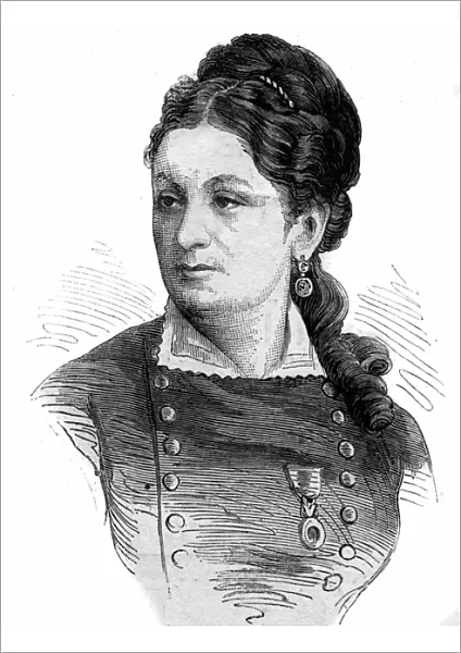 Portrait of Juliette Dodu (1848-1909) heroine of the War of 1870