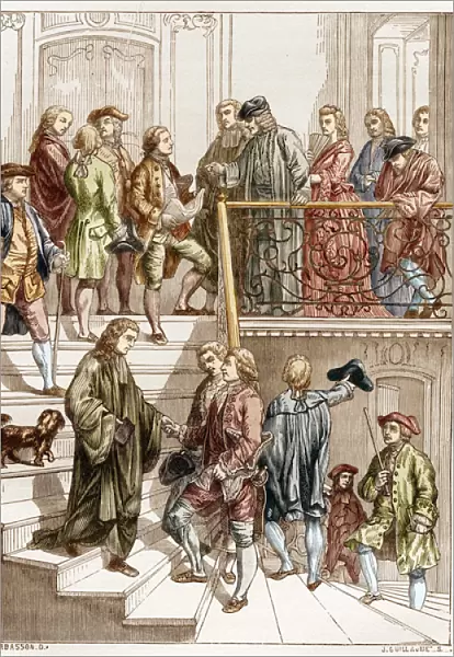The philosophers of the 18th century in the staircase of Voltaire