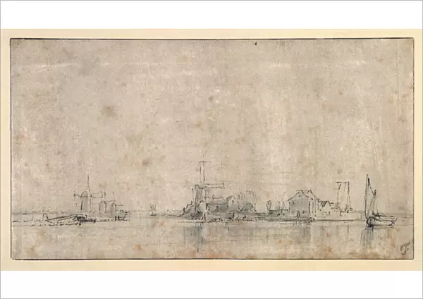 The Amstel at the Omval, c. 1650-53 (pen & ink with wash on paper)