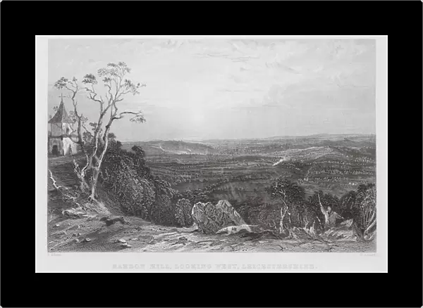Bardon Hill, looking West, Leicestershire (engraving)
