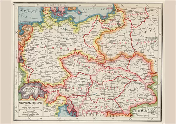 Central Europe, 1914-1920 (colour litho)