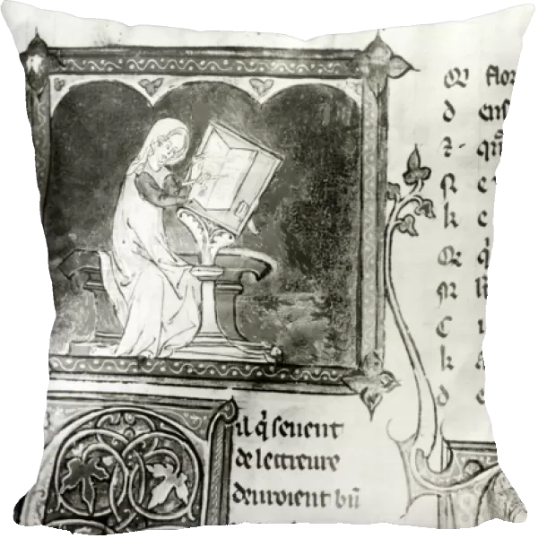 Ms. 3142 fol. 256 Marie de France (fl. 12th century) writing