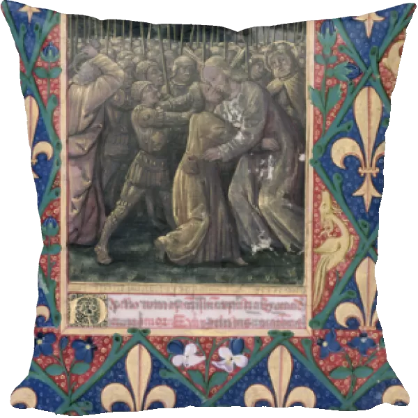 Ms Lat. Q. v. I. 126 f. 100 The Kiss of Judas, from the Book of Hours of Louis d