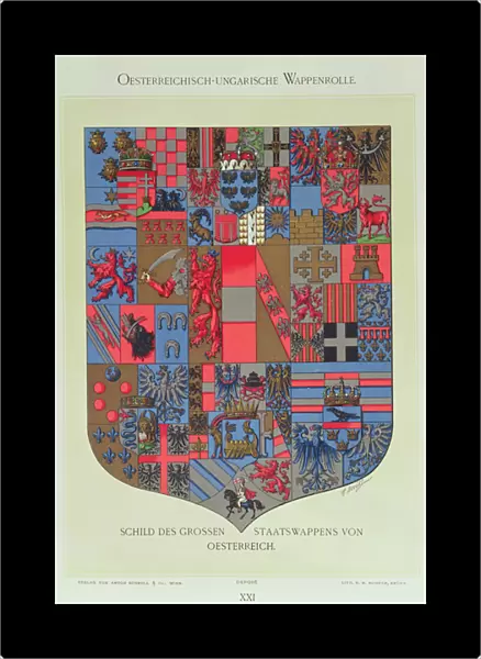 01315 Coat of Arms of the Austro-Hungarian Empire, showing the armorial bearings of
