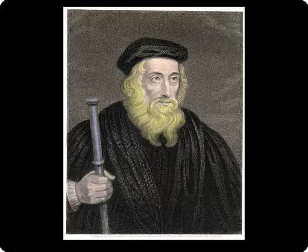 Portrait of John Wycliffe (c. 1330-84) engraved by James Posselwhite (1798-1884