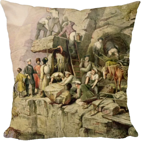 A Stone Quarry, 1833 (colour litho)