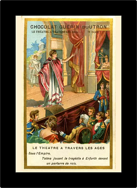 Advertising Chromolithography of Chocolates Guerin Boutron, the theater through the ages