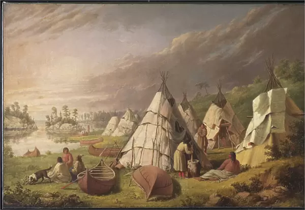 Indian Encampment on Lake Huron, c. 1845 (oil on canvas)