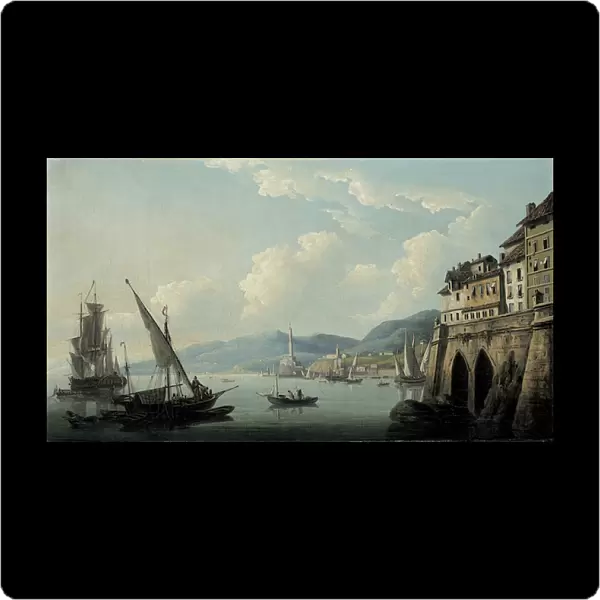 The Coast of Genoa, with the Lighthouse (oil on canvas)