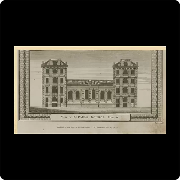 View of St Pauls School (engraving)