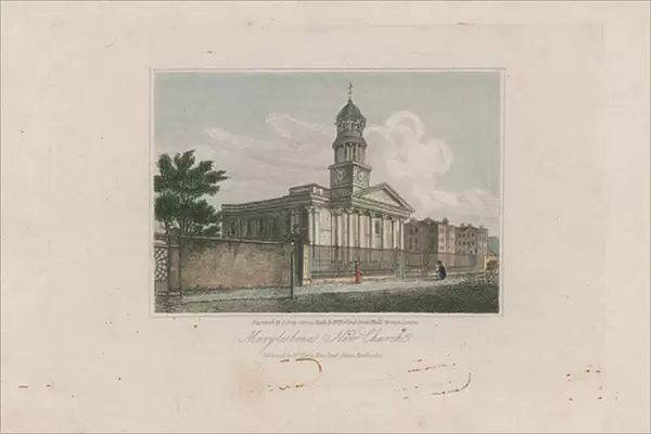 Marylebone New Church (coloured engraving)