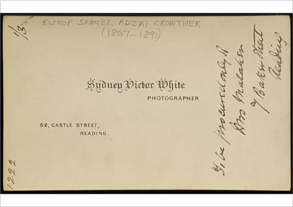 Photographers imprint, 1870s (verso of 373697) (printed card)