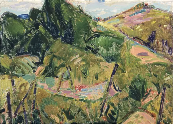 Landscape, c. 1916 (verso of 327404) (oil on gessoed board)