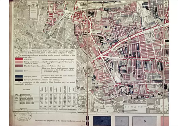 London: Whitechapel section, from a descriptive map of East End Poverty