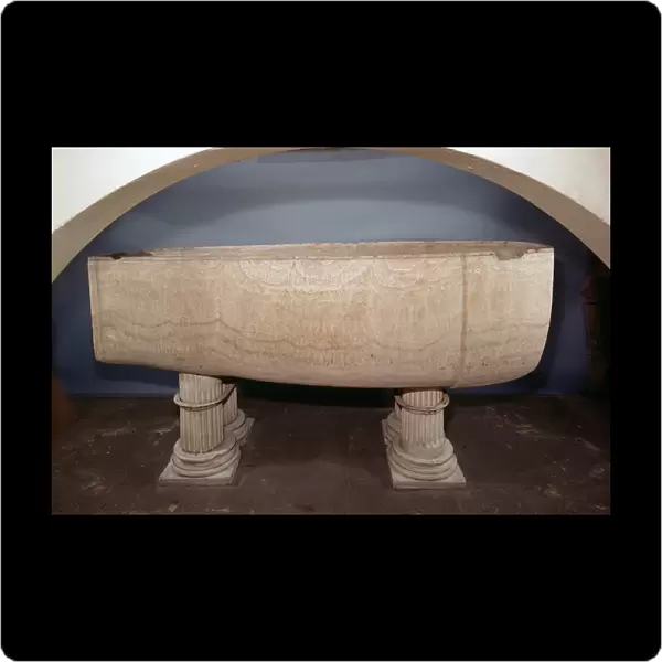 The sarcophagus of Seti I, side view, c. 1300 BC (limestone) (see also 80689)