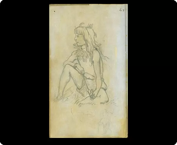 Figure drawing, 1851 (pencil on paper)
