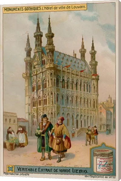 Town Hall of Leuven in Belgium (chromolitho)