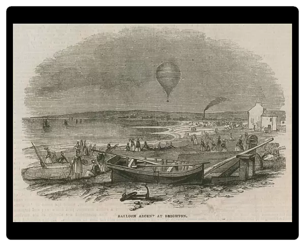 Balloon ascent at Brighton (engraving)