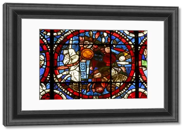 Window w17-L depicting a battle scene (stained glass)