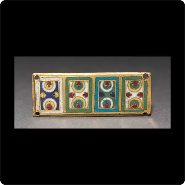 Plaque from a Reliquary Shrine, c. 1170 (gilded copper, champleve & cloisonne enamel)