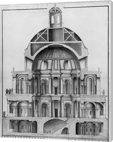 Basilica Saint-Denis, the Valois Tower (engraving) (see also 414688, 414689)