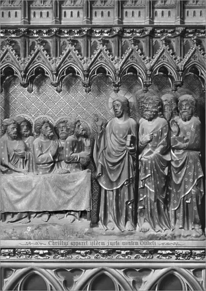 Cathedral, interior, choir screen, Jesus Christ appearing at Mount of Olives, c. 1340-51 (polychrome stone)