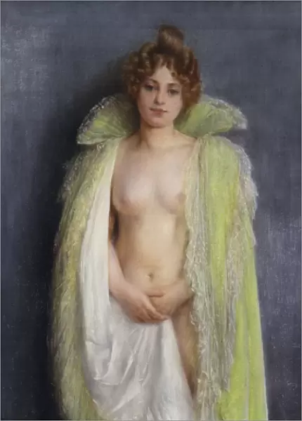 A Nude with a Green Cloak, 1899 (pastel)