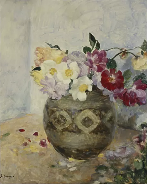Vase of Flowers; Vase de Fleurs, (oil on canvas)