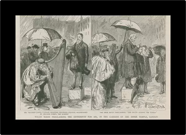 Welsh Bards Proclaiming the Eisteddford for 1887 (engraving)