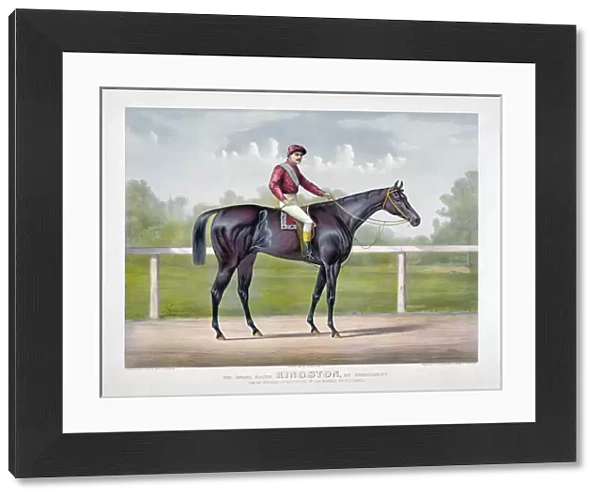 The Grand Racer Kingston by Spendthrift by Currier & Ives, 1891 (colour litho)