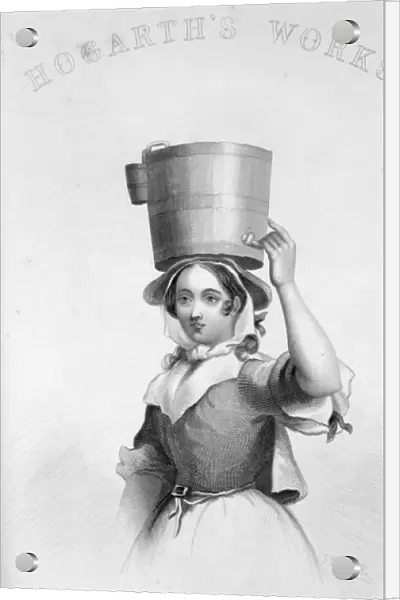 Depiction by J Moore as engraving of the Milk Maid from Hogarths